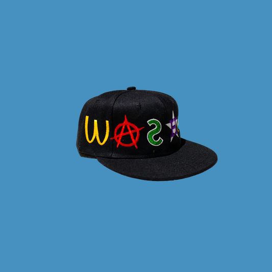 BLACK "WASHED" FITTED HATS